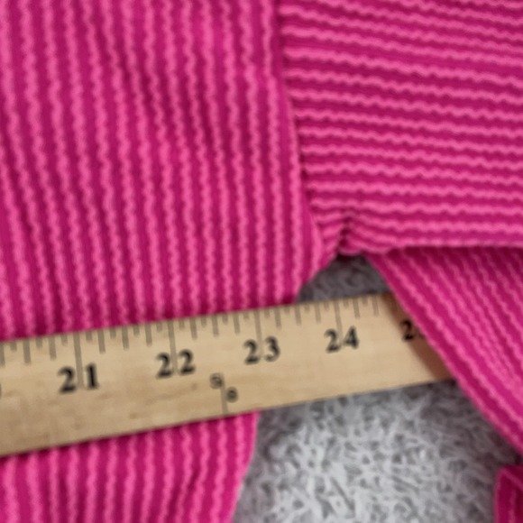 Bucket List Texas Sweatshirt Womens Large Pink Corded Textured Crewneck Pullover - Picture 4 of 10